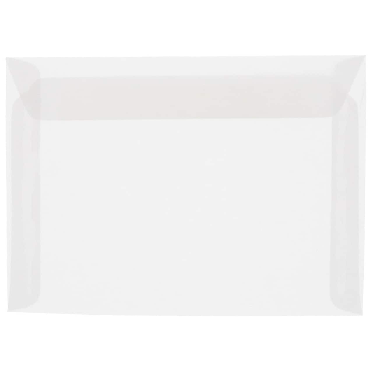 JAM Paper 10" x 13" Translucent Clear Vellum Envelopes, 25ct.